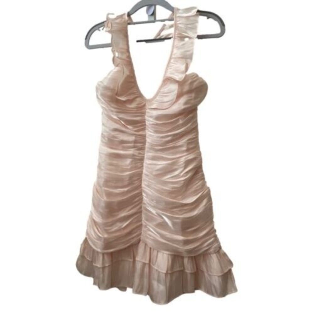 👗‎ NWT Akira Light Pink Halter Gathered and Ruffled Dress | Size S 👗